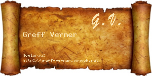 Greff Verner névjegykártya